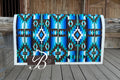 NIkko Chocolate Blue & Turquoise White Edge