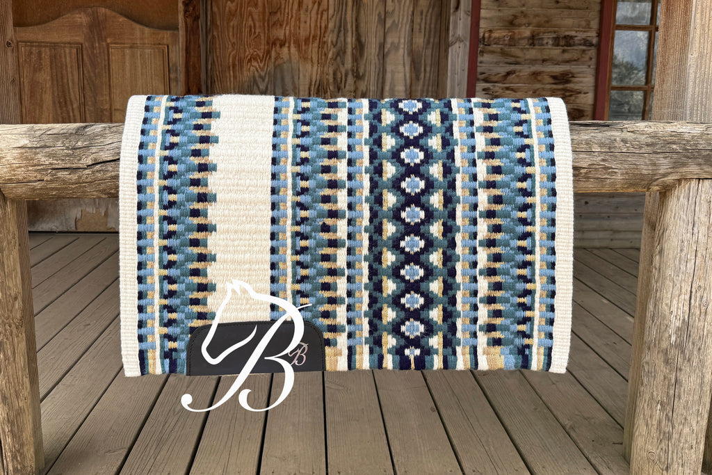 Impressive Off White Steel Blue & Gold
